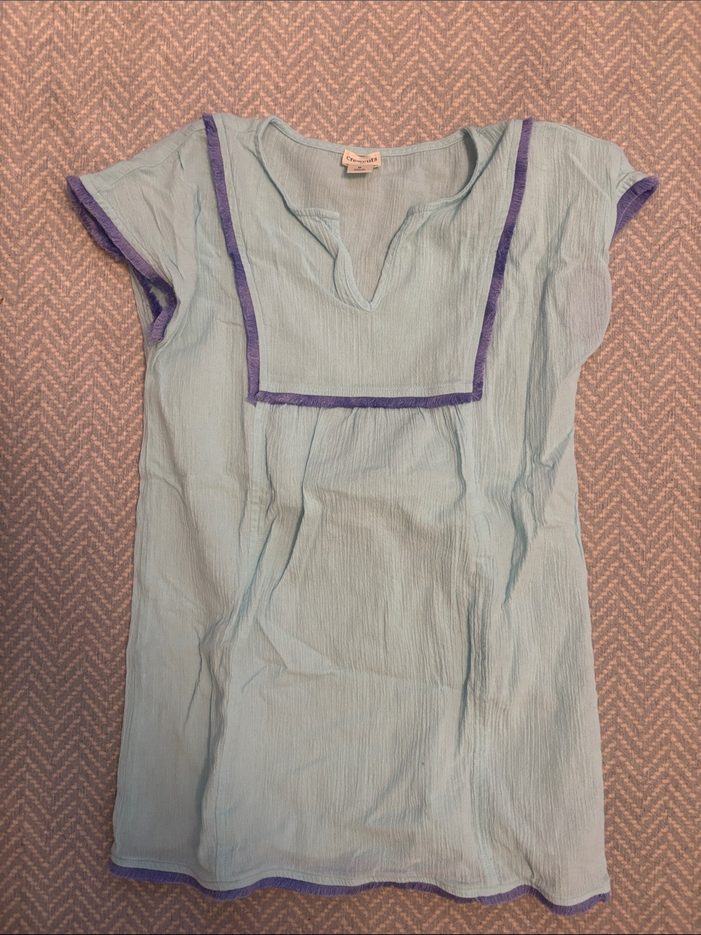 NEW Crewcuts Light Blue Dress with Purple Trim